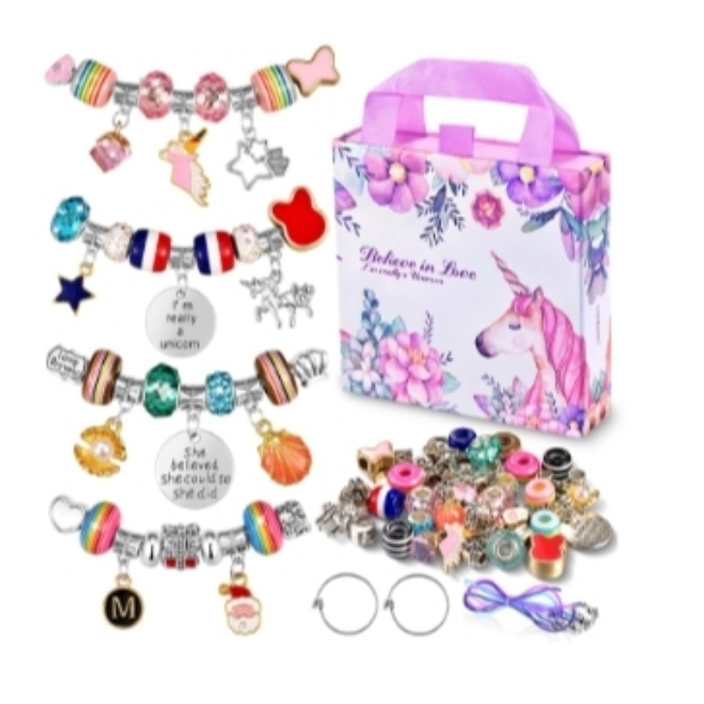 Unicorn Themed Kids Jewelry Box - Pink and Purple